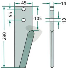 Rotary harrow tooth Right and Left