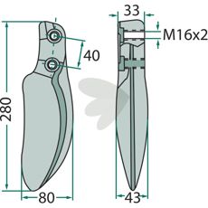 Tooth with thread for mounting
