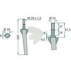 Rotary harrow tooth Forgio - Roteritalia, Rotorland