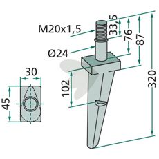 Rotary harrow tooth FZ / ER
