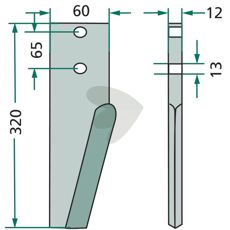 Right and Left rotary harrow tooth
