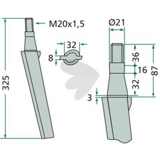 Rotary harrow tooth Vigolo, Remac