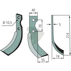 Rotavator knife Benassi BL90