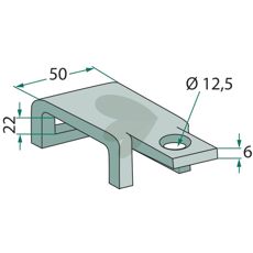 Bracket For pins 32x10, for 50x12 frame