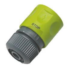 Hose coupling with water stop for 19 mm (3/4") hose