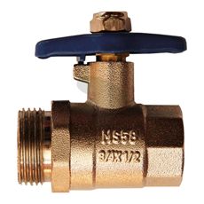 Ball valve MALE G3/4" x FEMALE G1/2", short handle Watering device with ball valve in front of the handle