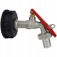 IBC Adapter S60x6 with lockable Brass Ball Valve 3/4 