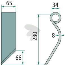 Blade Right Grimme et al. 230X65mm 08900411