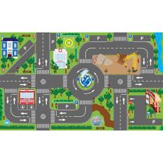 Traffic play mat with LED traffic lights