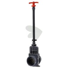 Check valve with 2x adhesive sleeve and extra long spindle (PVC-U)