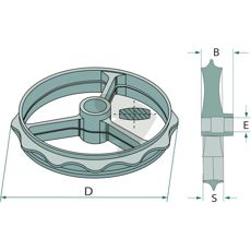 Cambridge ring D (mm) 500, S (mm) 80, E (mm) 15168