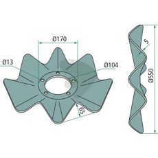 Cutter disc Corrugated,  550 X 5 Mm
