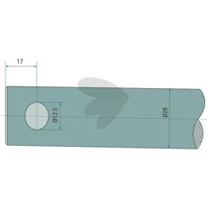 Bale spike bent Length 600mm, Saphir, Stoll - JF 53209