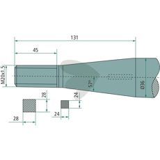 Bale spike with conical nut Stoll - JF M20 x 1.5 600mm