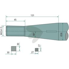Bale spike conical nut Weidemann M22X1.5 - 53399
