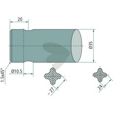Bale spike Length 660mm Type Bent Cone K263