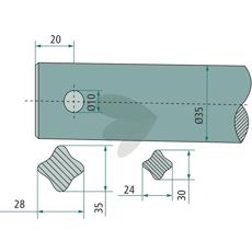 Bale spike Length 670mm Type Bent 55189