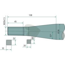 Bale spike conical nut Kverneland M20X1.5 - 18680