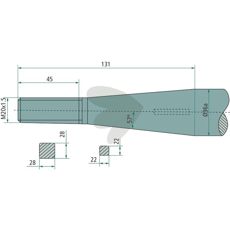 Bale spike bent, conical nut Length 600mm 44X56X27mm