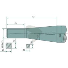 Bale spike bent, conical nut Length 680mm M20X1.5