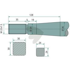 Bale spike conical nut M22X1.5 - 18684