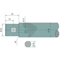 Bale spike length 800mm hole 11mm