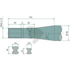 Ball spear tapered nut Mc-Hale M22X1.5