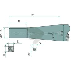 Curved ball spear with tapered nut Length 820mm 53486