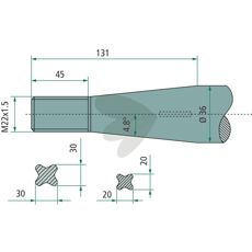 Ball spear tapered nut Weidemann M22X1.5 - 53222
