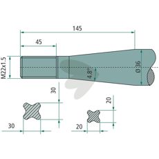 Ball spear tapered nut von der Heide, Weidemann M22X1.5