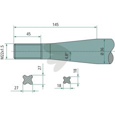 Ball spear tapered nut Vicon M22X1.5