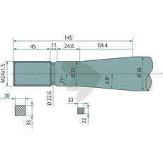 Ball spear with tapered nut Stoll - JF M24 x 1.5