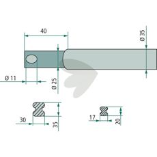Ball spear Length 820mm 55536