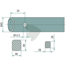 Ball spear Length 820mm straight 4077/820 18886