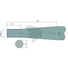 Ball spear tapered nut Saphir, Manitou M28X1.5 820mm