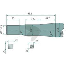 Ball spear tapered nut AP M22X1.5
