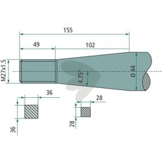 Ball spear tapered nut Strautmann M27X1.5 - 54879