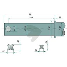 Ball spear Length 850mm straight 18857