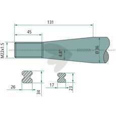 Ball spear tapered nut Baas / Trima M22X1.5 850mm