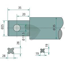 Bale Spear Length 860mm Straight 53170