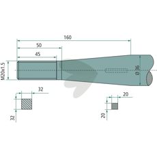 Bale Spear Conical Nut M20X1.5 800mm