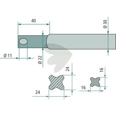 Bale Spear Length 820mm Straight 18820