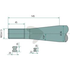 Bale Spear Conical Nut Vicon, Strautmann M22X1.5
