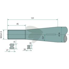 Bale Spear Conical Nut Hydrac M22X1.5 - 53124
