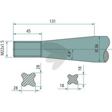 Bale Spear Conical Nut Kuhn M22X1.5 - 53137