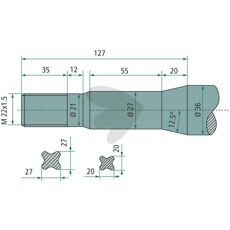 Bale Spear with Bushing Conical Nut Length 900mm 53143
