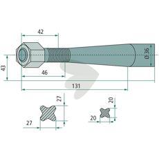 Bale Spear Conical Nut Weidemann M22X1.5 - 18926