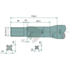 Bale Spear Conical Nut Frost M27X1.5 - 55340