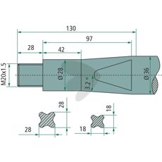 Bale Spear with Flat Nut Strautmann M20 x 1.5 - 53120