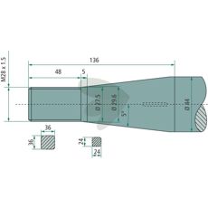 Bale Spear Conical Nut Redrock M28X1.5 - 54777